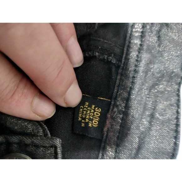 I Jeans by Buffalo Viva Skinny black with gold snake skin accent woman size 10 - Picture 6 of 6